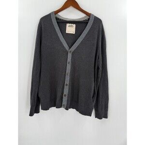 Vans Men's Charcoal Gray Button Up Sweater Size MEDIUM Cardigan Skater
